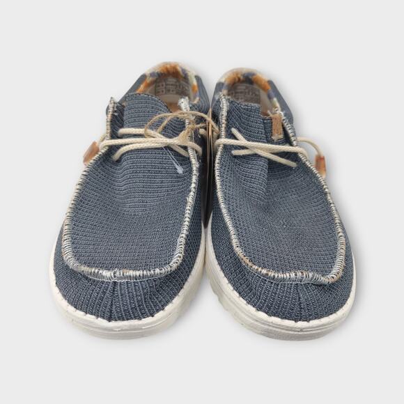 New With Tags Mens Hey Dude Wally Eco Sox Aegean Blue & Tan Size 9 - Picture 2 of 10